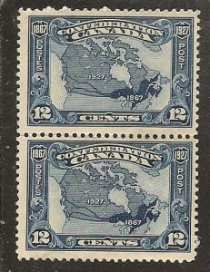 Canada   Scott  145  Map  Unused Pair  No Gum