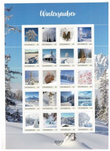 Austria 2025 MNH Stamps Mini Sheet Winter Trees Waterfall Animals Church Horses