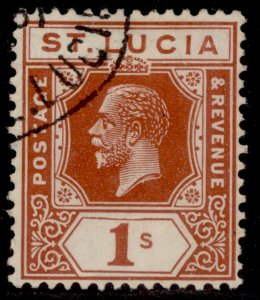 ST. LUCIA GV SG103, 1s orange-brown, FINE USED.