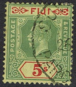 FIJI 1922 KGV 5/- WMK MULTI SCRIPT CA USED