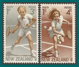 New Zealand 1972 Health, Tennis, MLH #B85-B86,SG987-SG8