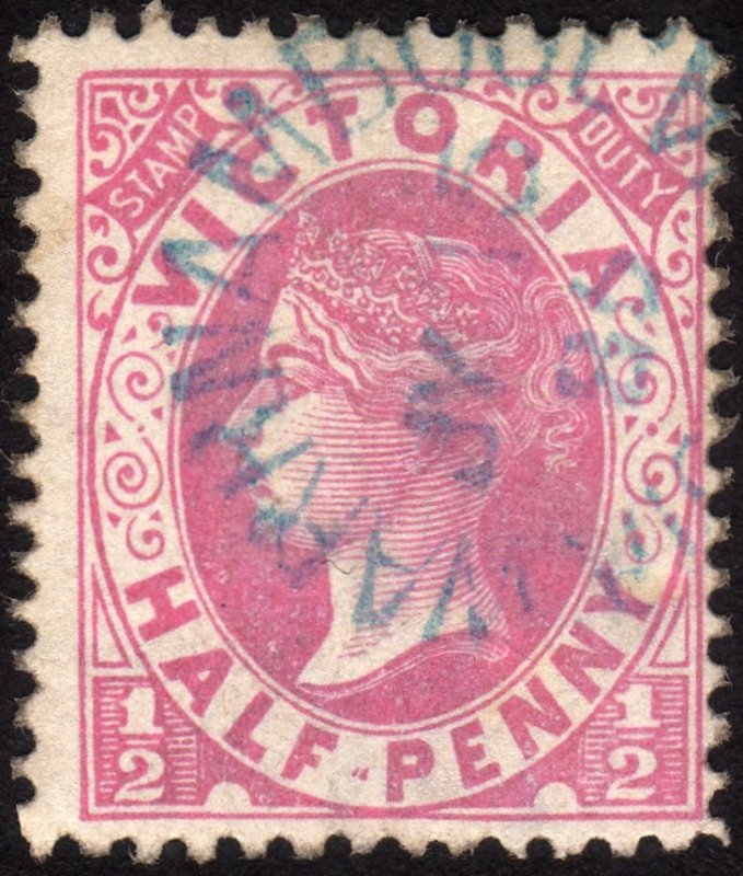 1885, Victoria 1/2p, Used, Sc 146, Blue cancel