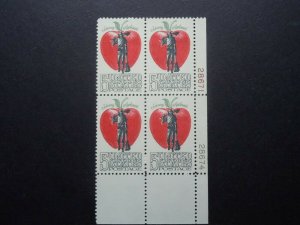 #1317a 5c Johnny Appleseed Plate Block  #28674-28671 LR MNH OG VF TAGGED