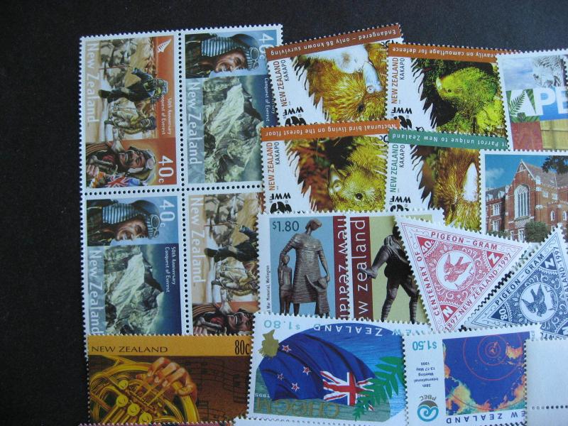 NEW ZEALAND 33 different MNH stamps 1990 to 2005 era, check them out! 