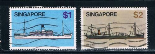 Singapore #345-46 Used Ships (S0282)