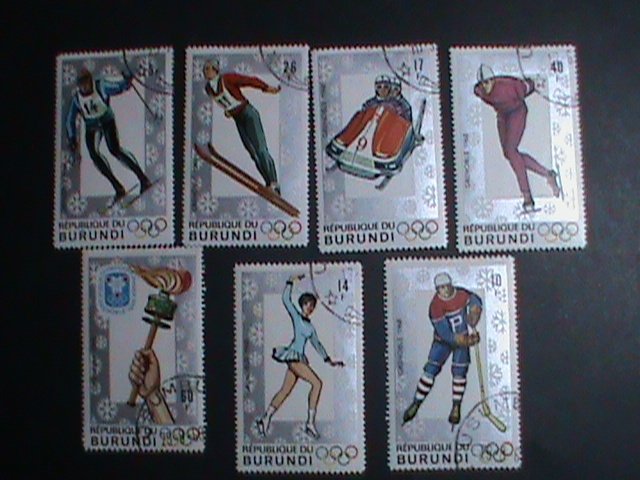 BURUNDI STAMP-1968-SC#226-32 10TH WINTER OLYMPIC GAMES-FRANCE  CTO STAMP SET VF