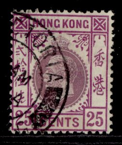 HONG KONG GV SG126, 25c purple and magenta, FINE USED.