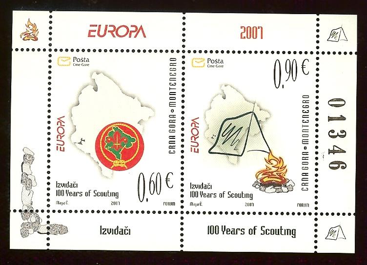 Montenegro Europa Cept 2007 Scouting s/s MNH