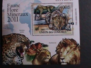 ​COMORO ISLANDS-2011-BEAUTIFUL LOVELY WILD ANIMALS MNH S/S VERY FINE