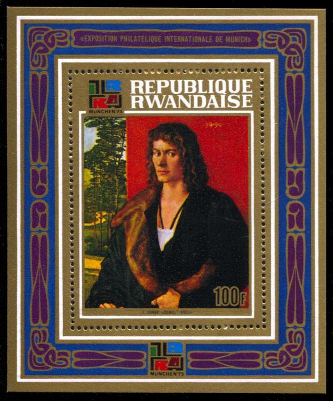 Rwanda 531, MNH, Durer Painting Souvenir Sheet