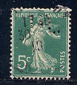 France Scott # 159, perfin HL, used