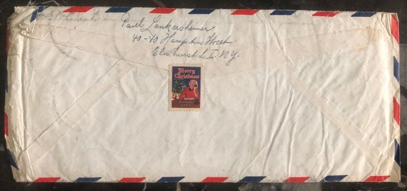 1945 Brooklyn NY USA Colorful Airmail Cover To Prague Czechoslovakia