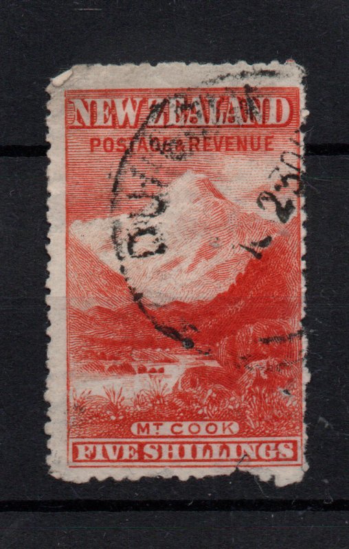 New Zealand 1902-03 5/- brick red WMK NZ Star Perf 14 used WS35547