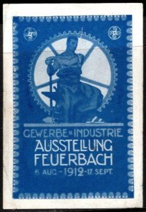 1912 Germany Poster Stamp Trade And Industry Exhibition Feuerbach
