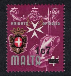 Malta Armour Arms No 336 surch '1c7' 1977 MNH SG#575