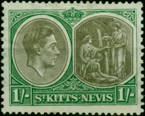 St Kitts & Nevis 1938 1s Black & Green SG75 Fine LMM