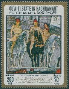 Hadhramaut 1967 250f Del Cossa Allegory of April Air Mail Mi163 MNH