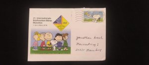 C) 2018. GERMANY. ON BEAUTIFUL CIRCULATED ENVELOPE. SNOOPY AND HIS FRIENDS. XF