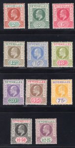 MOMEN: SEYCHELLES SG #46-56 1903 MINT OG H/2NH £150 LOT #67202*