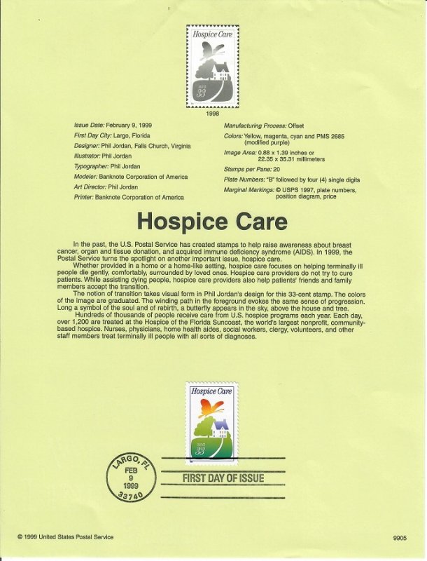 US SP1298 Hospice Care Souvenir Page #3276