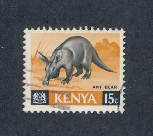 Kenya 1966 Scott 22 used - 15c, Aardark, Ant Bear