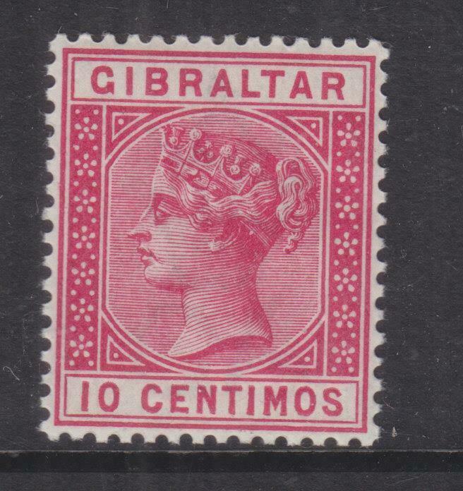 GIBRALTAR, 1889 10c. Carmine, mnh.