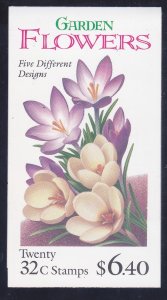 US BK234 MNH 32? Garden Flowers Full Booklet of 20 Plate #1