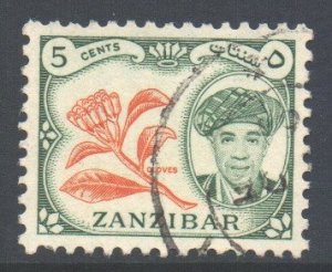 Zanzibar Scott 264 - SG373, 1961 Sultan 5c used