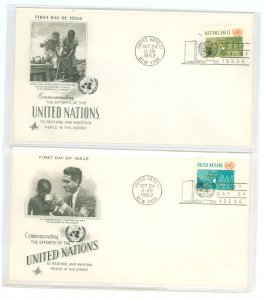 United Nations--New York 110-111 2 unaddressed envelopes with cachets