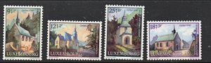 Luxembourg Sc B375-378 1990 Christmas, Chapels, charity stamp set mint NH