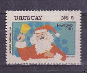 URUGUAY Sc#1119 MNH STAMP Christmas 1981 Santa claus ringing bell