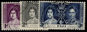 FIJI GVI SG246-248, 1937 CORONATION set, FINE USED.