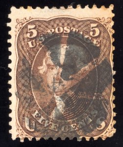 US Scott 76 Used 5 cents Brown Jefferson 1863 Lot T889 bhmstamps