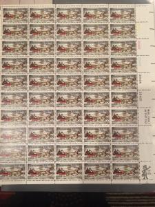 1551a .10 Christmas Currier And Ives. Buff Omitted. Sheet Of 50