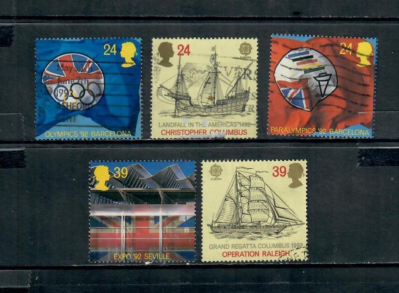 G.B 1992 COMMEMORATIVES  SET EVENTS USED h 191221