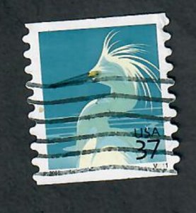 US #3829 Snowy Egret Used PNC Single plate #V2111