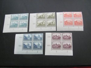 GERMANY 1932 MNH SCHLEGEL CERTIFICATE PLATE BLOCKS SC B44-8 CASTLES (100)