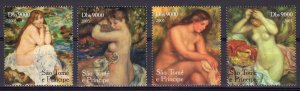 Sao Tome and Principe 2005 Nudes by Renoir Set (4) #2 Perforated MNH