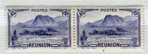 FRENCH COLONIES; REUNION 1933 Pictorial issue MINT MNH 40c. Pair