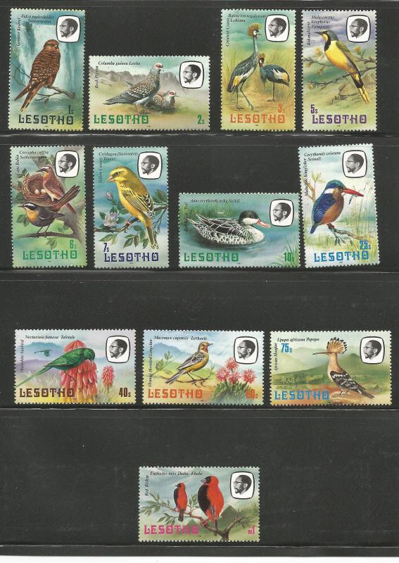 LESOTHO 321-332, MNH, INCOMPLETE SET (MISSING 333-334), BIRDS