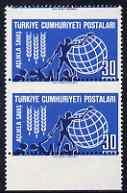 Turkey 1963 Freedom From Hunger 30k vert marginal pair wi...