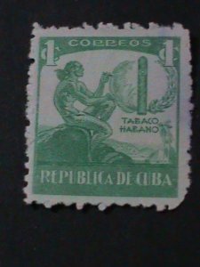 ​CUBA-1939-SC#356-CUBA'S TOBACCO INDUSTRY-CIBONEY INDIAN &  CIGARS-MINT-VF