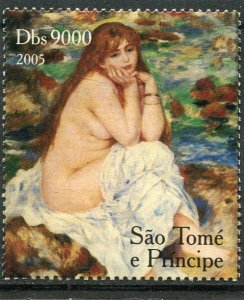 Sao Tome & Principe 2005 RENOIR NUDES Paintings 1 value Perforated Mint NH