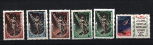 RUSSIA/USSR 1957-1958 SPACE SET OF 6 STAMPS MNH