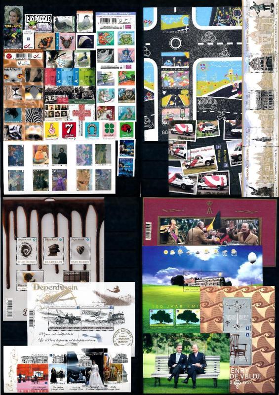 Belgium 2013 Complete Year Set incl.  9 souv. Sheets / 4 carnets MNH