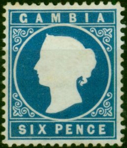 Gambia 1880 6d Deep Blue SG17b Fine MM