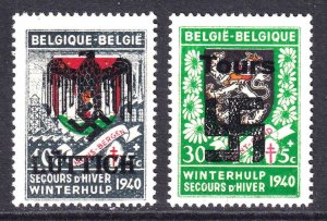 BELGIUM 2 OVERPRINTS OG NH U/M F/VF TO VF BEAUTIFUL GUM #15 LÜTTICH TOURS