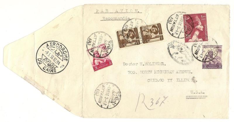 Egypt 1956 Censored Cover to US