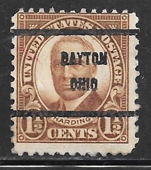 USA 684: 1.5c Harding, Dayton, OHIO. Precancel, used, AVG