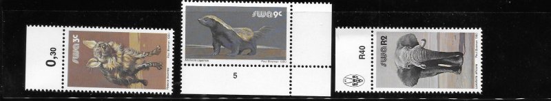 South West Africa 1980-85 Animals Elephant Sc 449, 455, 463 MNH A1603